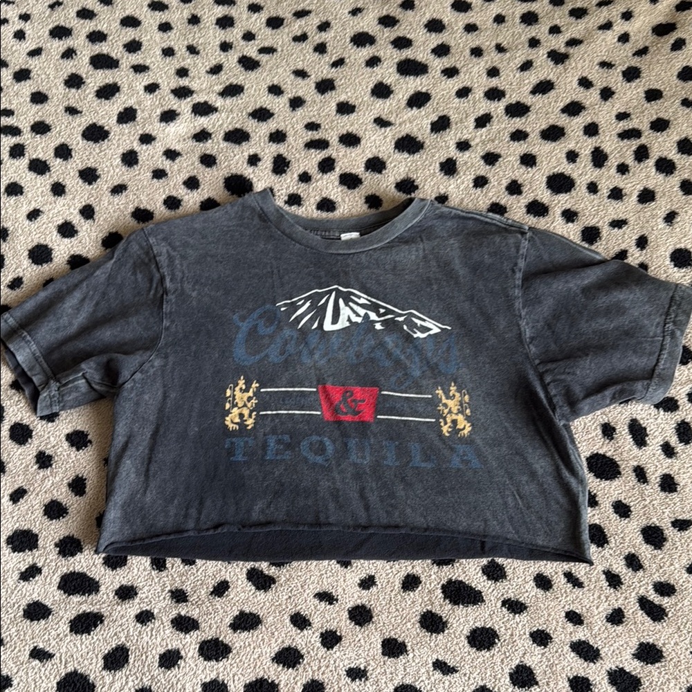 SIZE SM Gray Graphic Women’s Crop Top